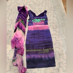 Karen Millen Purple and Pink Dress